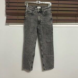 H&M grey straight leg jeans, size 2